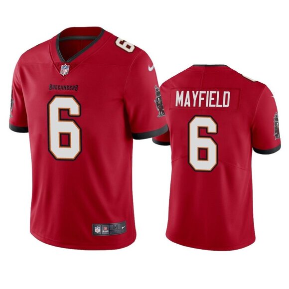 Mens Youths Kids Womens 6 Baker Mayfield Red Stitched Jersey